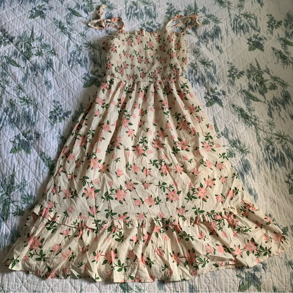 Draper James Taylor Smocked Dress Magnolia Floral S Smocked View 4